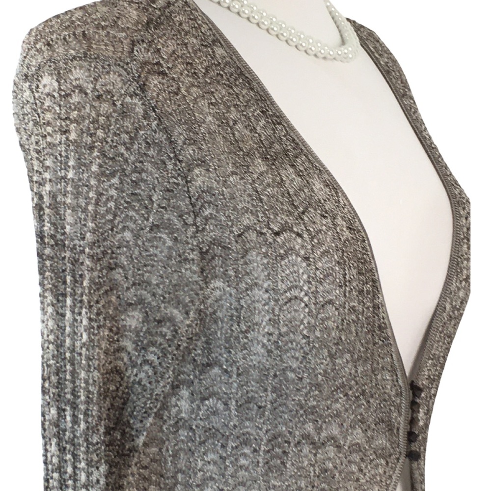 Sigrid Olsen Viscose Long Sleeve Browns Loose Knit Cardigan Sweater size Medium - Picture 8 of 16